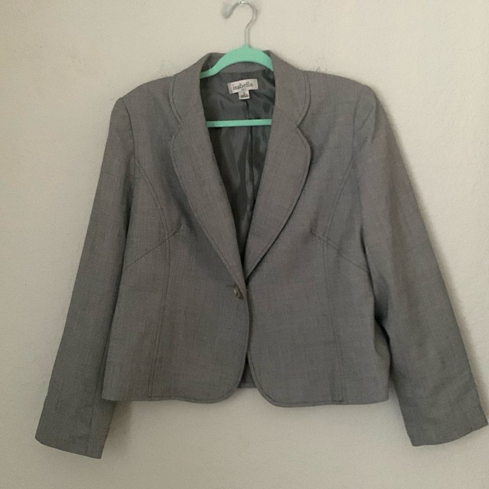 Isabella Grey Single Button Closure Women’s Blazer Jacket Size 12